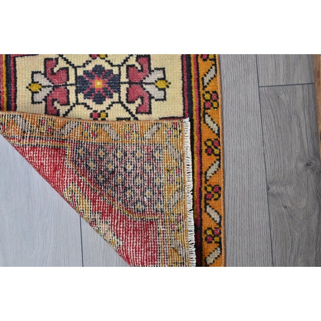 Red Geometric Unique Rug For Sale - Image 4 of 6