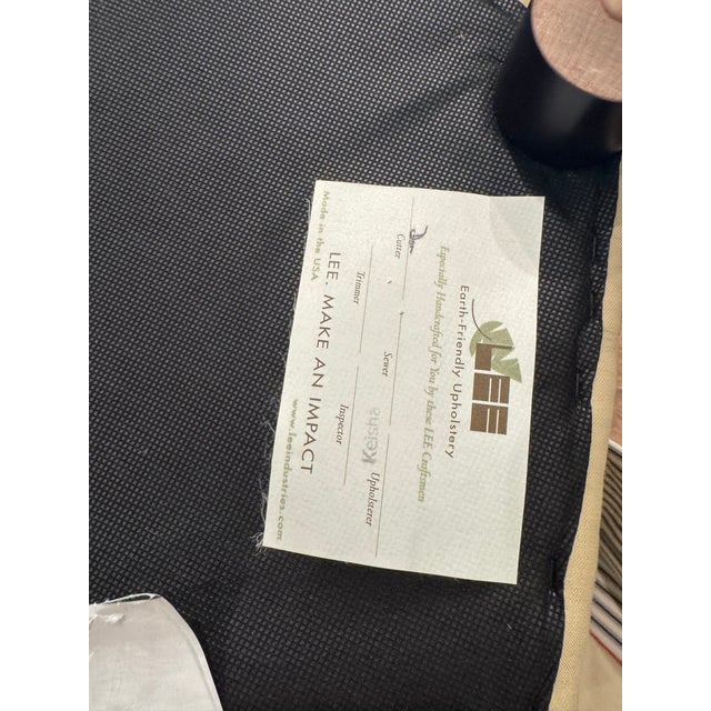 Charcoal Lee Industries 8621-00 French Ticking Ottoman- Set of 2 For Sale - Image 8 of 12