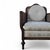 Late 20th Century French Provincial Cane Armchair With Striped Upholstery For Sale - Image 10 of 14