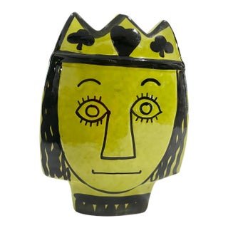 20th Century MCM Baldelli Italian Ceramic "Queen" Face Bank For Sale