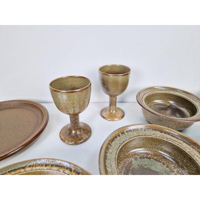 Vintage Arts and Craft Pottery Tableware Set by Gert De Rijk, 1976, Set of 22 For Sale - Image 3 of 17