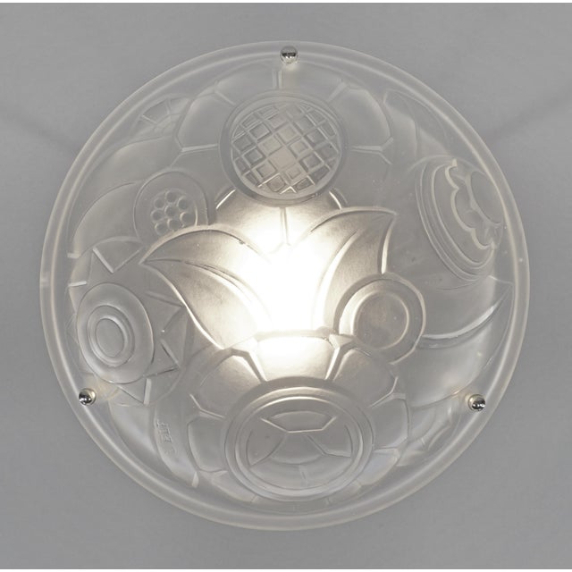 David Gueron Degue French Art Deco Pendant Light by l'Elf & Degue 1930 France For Sale - Image 4 of 8