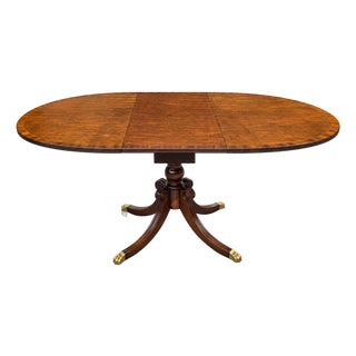Schmieg & Kotzian English Regency Revival Figured Walnut Oval Extension Dining Table, Circa 1950 For Sale