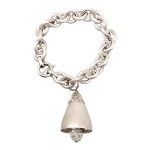 Vintage Signed Napier Rhodium Plated "Wedding Bell" Charm Bracelet