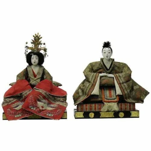 Late 19th Century Gofun Meiji Period Hina Japanese Emperor and Empress Dolls with Provenance - a Pair For Sale - Image 5 of 5