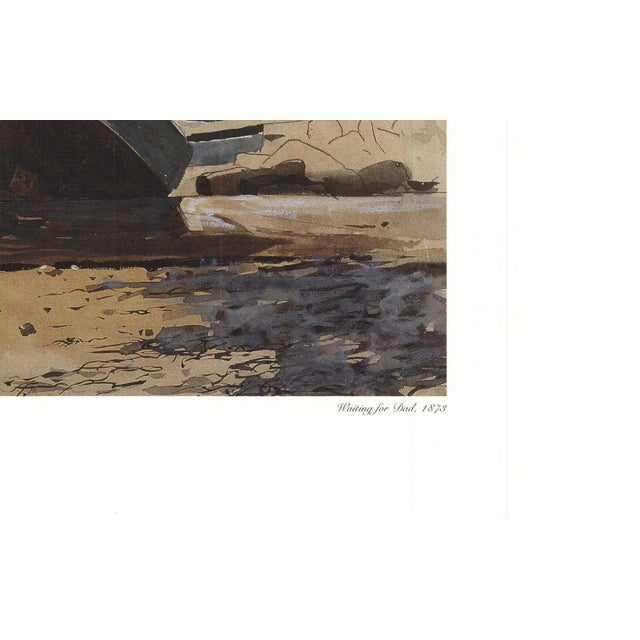 Winslow Homer 'Waiting for Dad' Modernism Offset Lithograph For Sale - Image 4 of 5