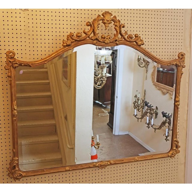 Large Gold French Louis XV Style Beveled Glass Mirror Possibly Friedman Brothers Dimensions : 53" Wide X 2" Deep X 44"...