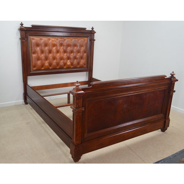 Ralph Lauren Mahogany Queen Leather Bed Frame Chairish