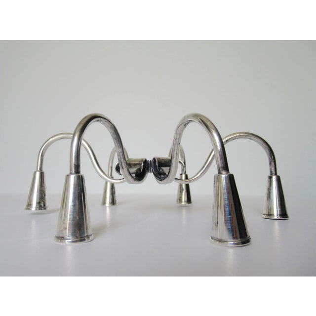 Vintage C.1950-59 Danish Modern Carl F. Christiansen for (Denmark) Silverplate Center Candelabra Holder For Sale - Image 4 of 13