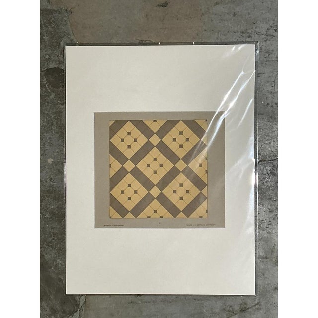 Vintage Geometric Tile Pattern Serigraph For Sale - Image 9 of 12