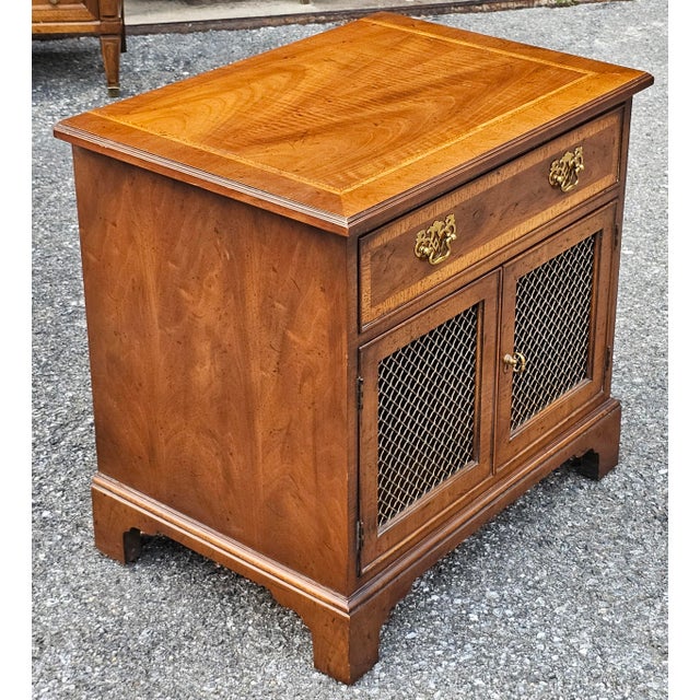 Brown Henredon 18th Century Portfolio Satinwood Inlaid Mahogany Side Cabinet For Sale - Image 8 of 11