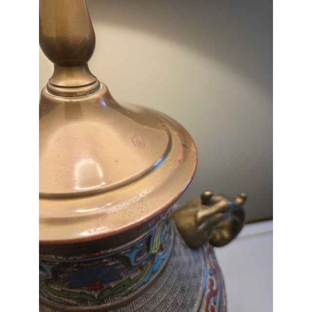 Vintage 1980’s Wildwood Model 6010 Cloisonné Vase Lamp For Sale - Image 17 of 18