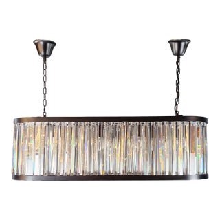 21st Century Art Deco Modern Oval Dining Table Chandelier For Sale