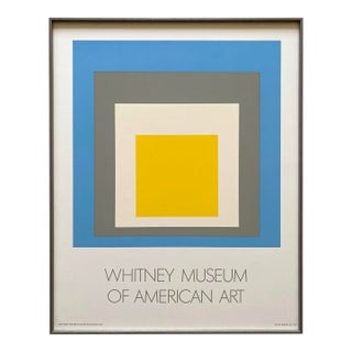 Josef Albers Vintage 1972 Mid Century Modernist Fine Art Silkscreen Print Framed Museum Poster " Homage to the Square Ascending " 1953 For Sale