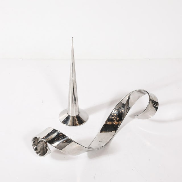 Mid-Century Modernist Elijah David Herschler Chrome Kinetic Sculpture For Sale - Image 16 of 17