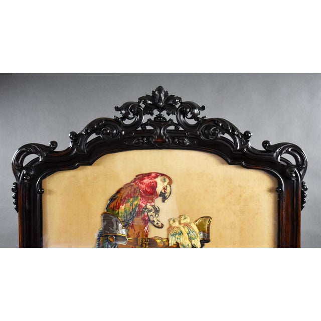 Modern 19th Century English Victorian Rosewood Fire Screen For Sale - Image 3 of 18