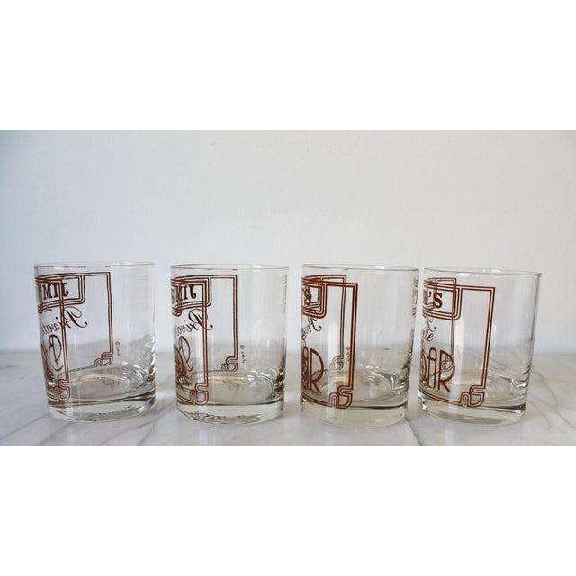 Vintage "Jim's Private Bar" Lowball/Rocks or Highball Drinking Glasses Made by Houze Glass For Sale - Image 4 of 10