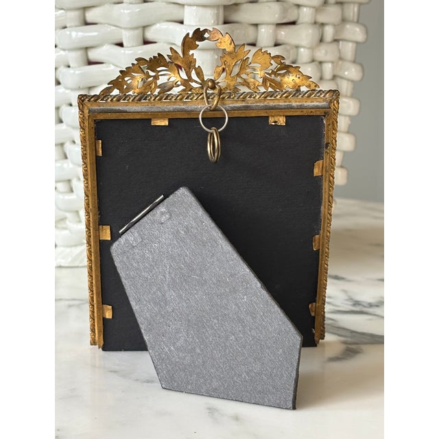 Antique French Napoleon Bonaparte Miniature Portrait in Empire Gilt Frame For Sale In Little Rock - Image 6 of 9