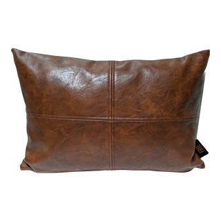 Frye Cognac Leather Decorative Pillow For Sale