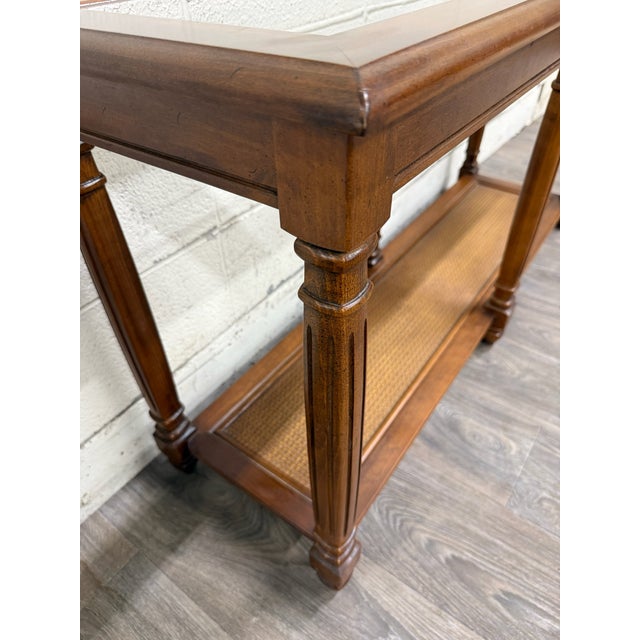 Vintage Mid Century Traditional Walnut Console Table Hall Table For Sale - Image 4 of 13