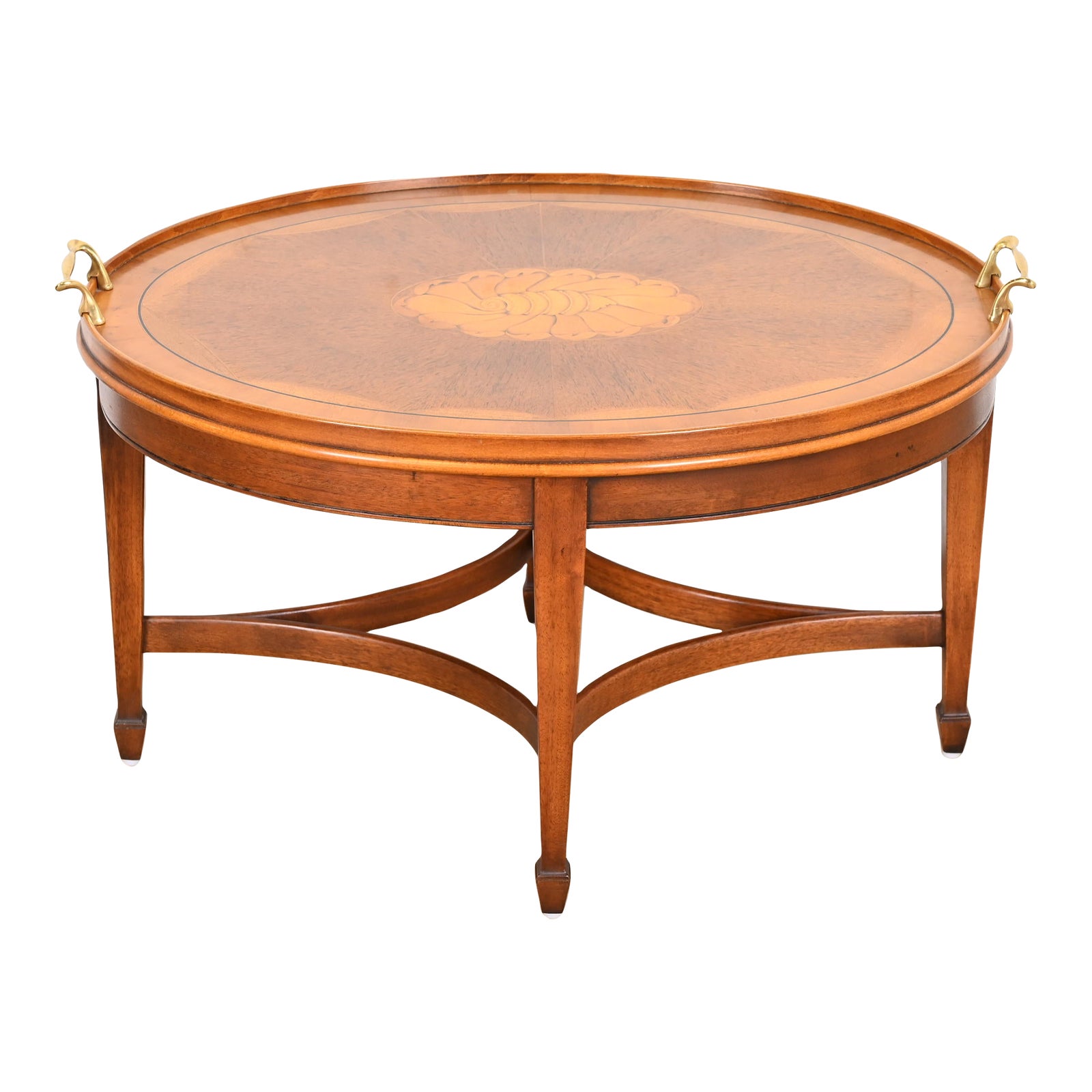 Henredon Historic Natchez Federal Mahogany and Inlaid Satinwood Coffee