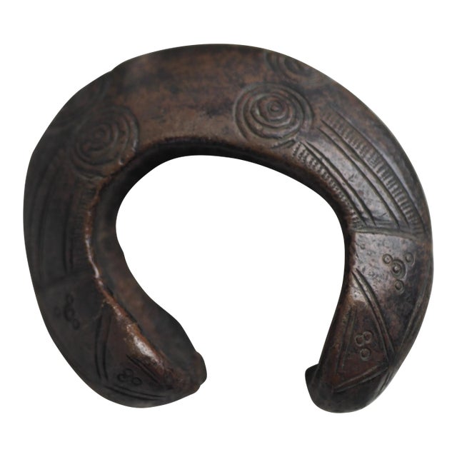 Early 20th Sahel Red Copper Coin Bracelet For Sale