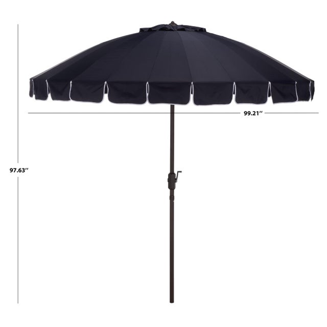 Elevate your outdoor space with the PANZA 9 ft crank umbrella in navy with a brown pole. Its sleek design and classic...
