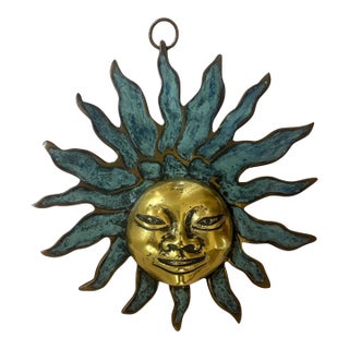Pepe Mendoza Bronze Sun Inlaid Wall Hanging For Sale