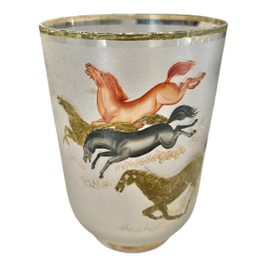 Mid-Century Culver "Wild Horses" or "Ming" Pattern Ice Bucket Cooler