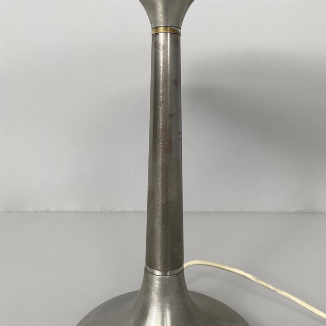 Italian Art Deco Table Lamp in Aluminum and Opaline Glass, 1940s For Sale - Image 13 of 18