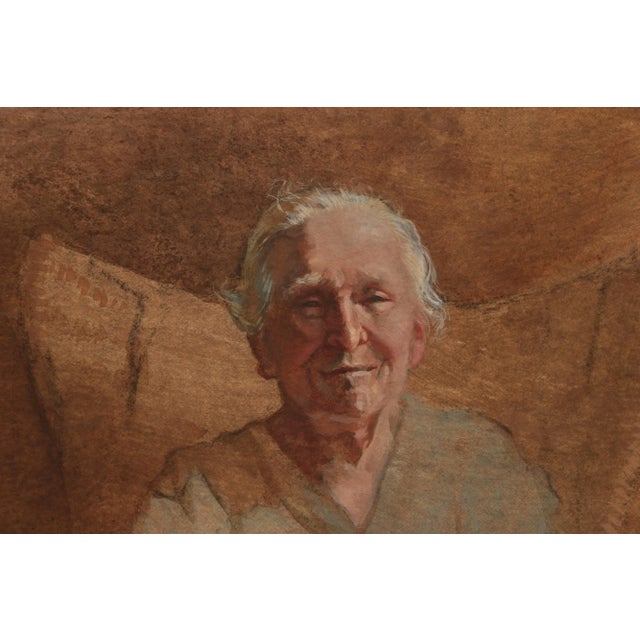 American Woman in Wicker Chair Original Vintage Portrait For Sale - Image 3 of 9