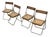 Four MCM Industrial Cane Mid Century Folding Chairs For Sale