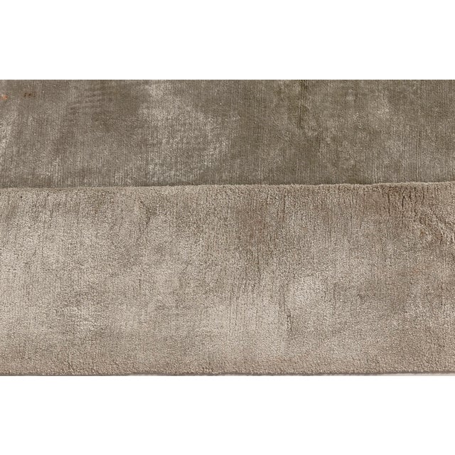 Textile Contemporary Green Handmade Silk Rug by Doris Leslie Blau For Sale - Image 7 of 7