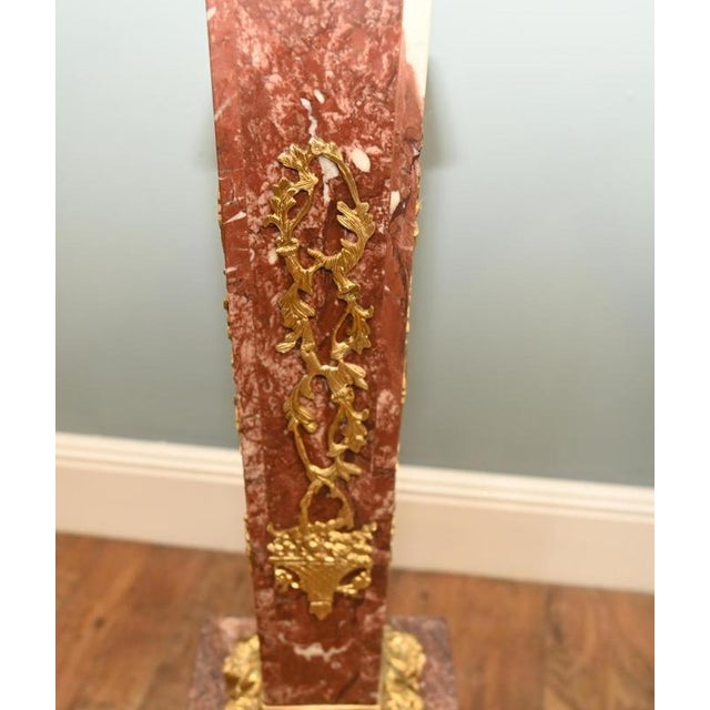 Louis XVI Revival French Pedestal Stands Marble, Set of 2 For Sale - Image 5 of 11