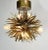 Heavy 1950s dark-gold brass Chandelier with exuberant wild grass leaves and 14 Halogen lights glass tulip-flowers in two...