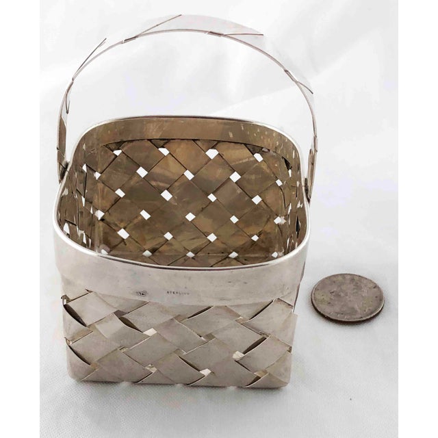 Vintage Sterling Silver Woven Basket With Handle Chairish