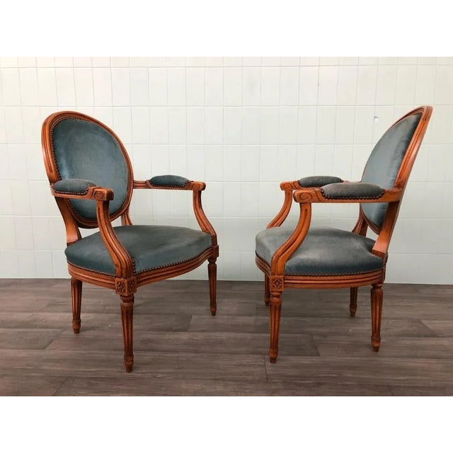 Set of Louis XVI Style Armchairs, 1920s For Sale - Image 11 of 13