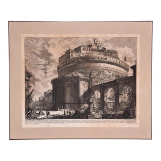 Hadrian's Mausoleum, Castel S. Angelo: A Framed 18th Century Etching by Giovanni Piranesi, 1756 For Sale