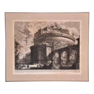 Hadrian's Mausoleum, Castel S. Angelo: A Framed 18th Century Etching by Giovanni Piranesi, 1756