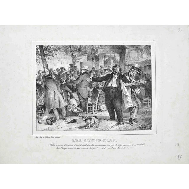 Nicolas Toussaint Charlet, The Confreres, Original Lithograph, 1830 For Sale