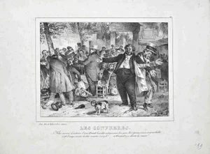Nicolas Toussaint Charlet, The Confreres, Original Lithograph, 1830