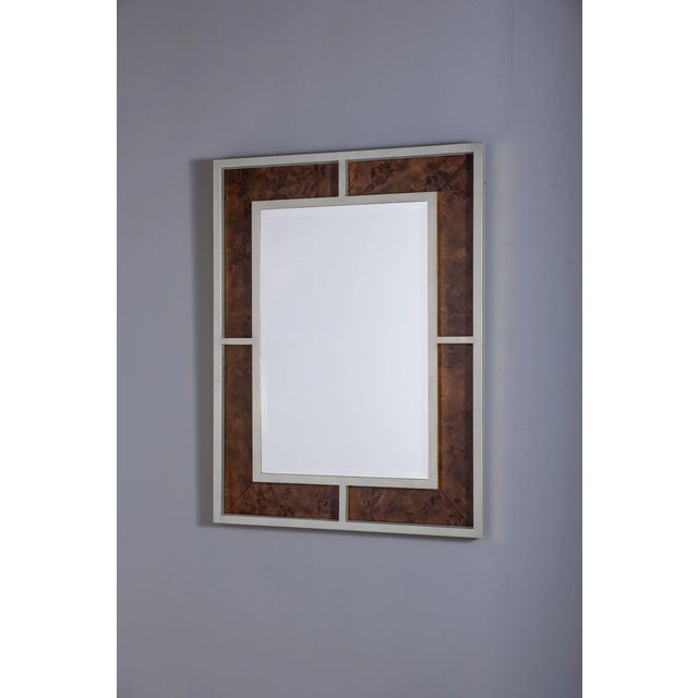 Port 68 Bedford Silver Whiskey Burl Mirror For Sale - Image 4 of 5