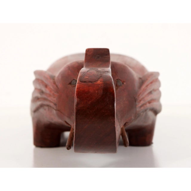 Carved Chinese Elephant Opium Pillow in Oxblood Red For Sale In Providence - Image 6 of 12