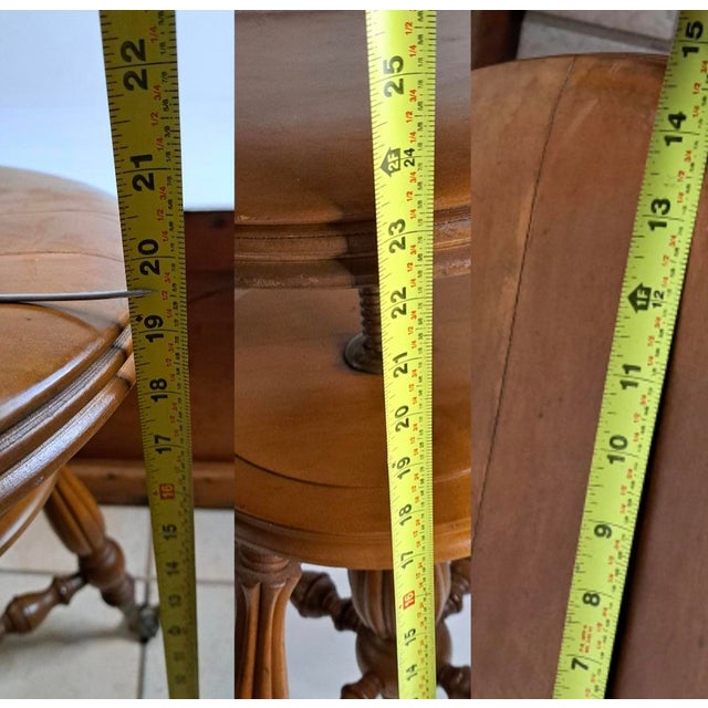 Antique H. Holtzman & Sons Victorian Adjustable Swivel Piano Stool With Glass Ball Claw Feet For Sale - Image 15 of 17