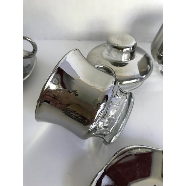 Glass Vintage Mercury Glass Tea/Coffee Set - Set of 12 For Sale - Image 7 of 8
