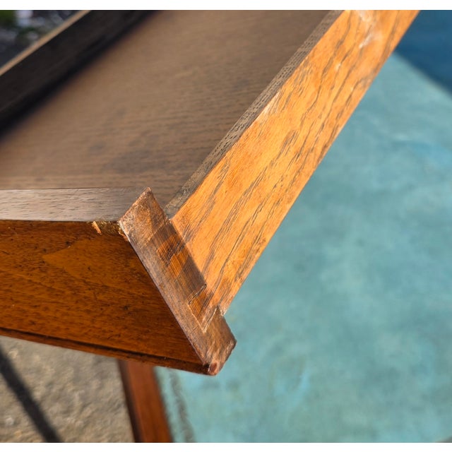 Early 20th Century Antique Circa 1900 the Beauville Collection by B. Altman Co. Louis XV Style Walnut Writing Table With Blue Leather Top For Sale - Image 5 of 7