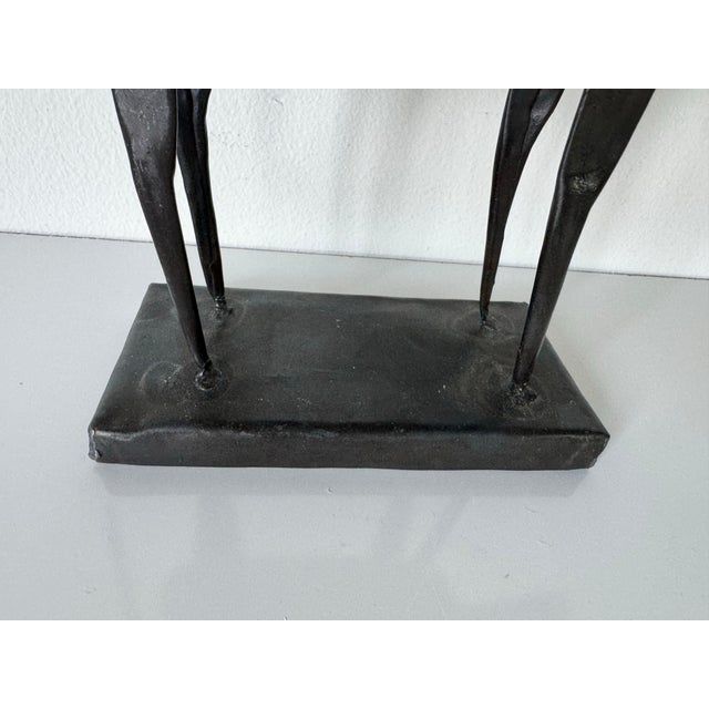 Black Vintage Handmade Brutalist Metal Bull Sculpture For Sale - Image 8 of 11