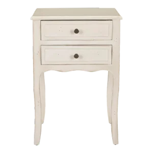 Jacob End Table With Storage Drawers in White