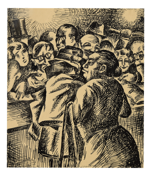 Eduard Braun, Theatre Dressing Room, 1930s, Ink and Paper, Framed