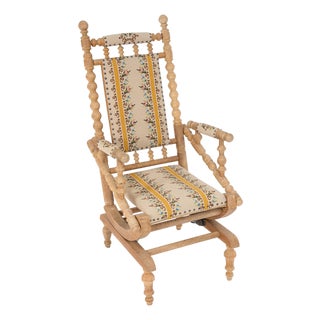 Scandinavian Rocking Chair in Oak with Turned Details, 1960s For Sale
